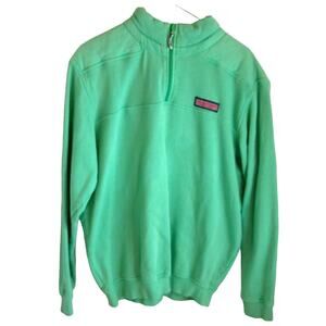 Vineyard Vines Shep 1/4 Zip Sweatshirt Quilted Neptune Green Size Small